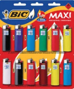 Isqueiro Bic Maxi Cartela c/ 12 Und.